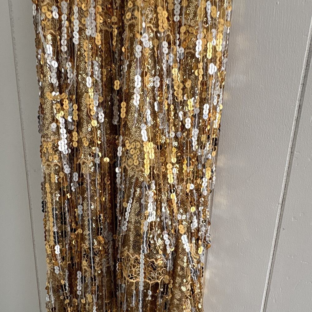 Women’s Weissman Gold And Silver Dance Costume Size XL Sequins Halter Style - Picture 4 of 10